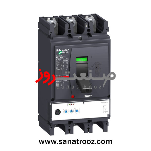 کليد اتوماتیک سه پل 400 آمپر 50 کیلو حفاظت 2.3 اشنایدر LV432693