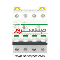 نصب کلید مینیاتوری 4 پل A9F44404 روی ریل DIN