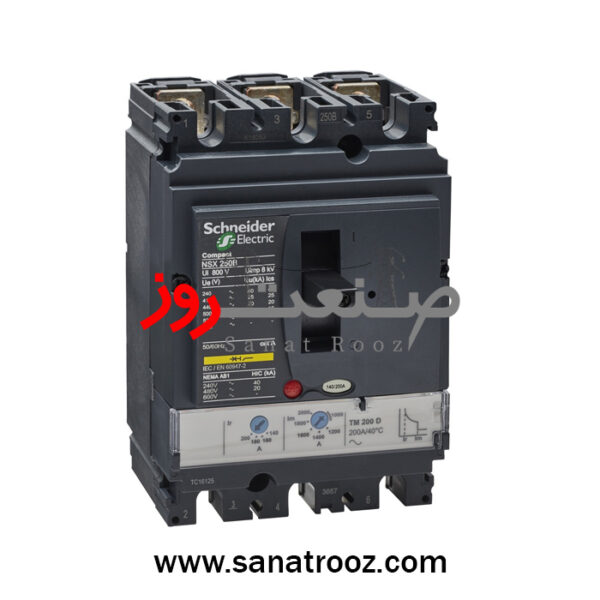 کليد اتوماتیک سه پل 200 آمپر 25 کیلو حفاظت TM-D اشنایدر LV431111