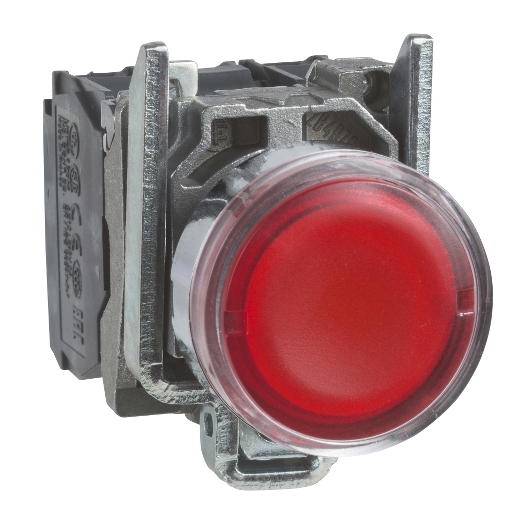 پوش باتن فلزی قرمز اشنایدر الکتریک جهت لامپ BA9s بدون لامپ