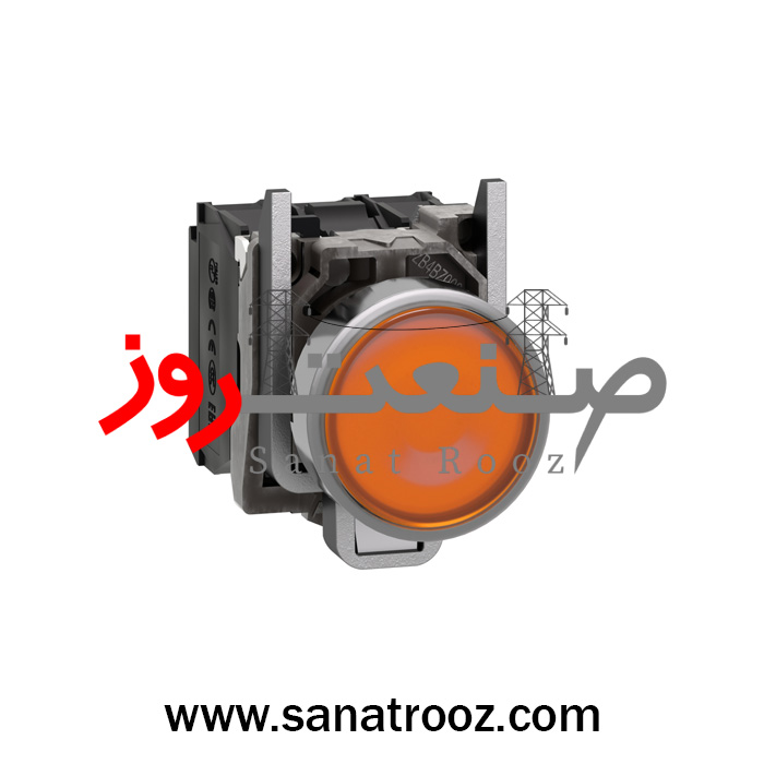 کلید فشاری فلزی نارنجی 220V سری Harmony XB4 پوش باتن LED داخلی 220 ولت فلزی نارنجی اشنایدر الکتریک