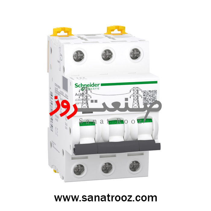 Schneider Electric Acti9 iC60N 3P 16A Miniature Circuit Breaker کلید مینیاتوری سه پل 16 آمپر AC/DC اشنایدر الکتریک