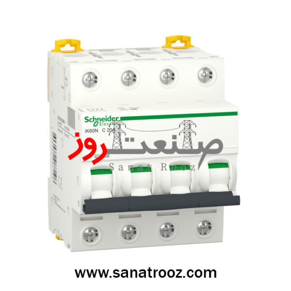 کلید مینیاتوری چهار پل 20 آمپر AC اشنایدر 6KA