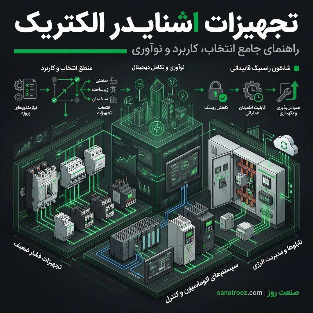 تجهیزات اشنایدر الکتریک: راهنمای جامع انتخاب، کاربرد و نوآوری