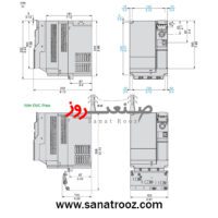 ابعاد درایو 5.5 سه فاز اشنایدر سری ATV320 کتابی
