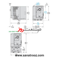 ابعاد اینورتر کمپکت ATV320U15N4C