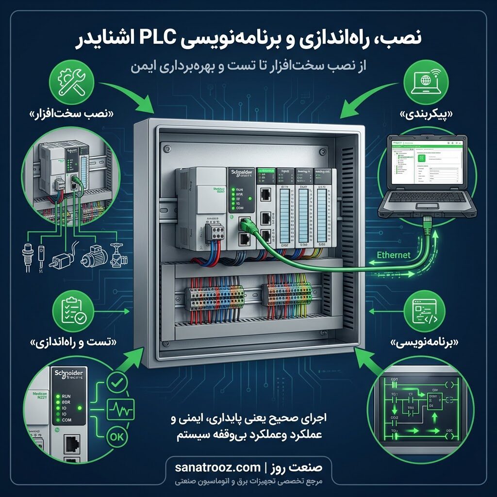 نصب، راهاندازی و برنامهنویسی PLC اشنایدر