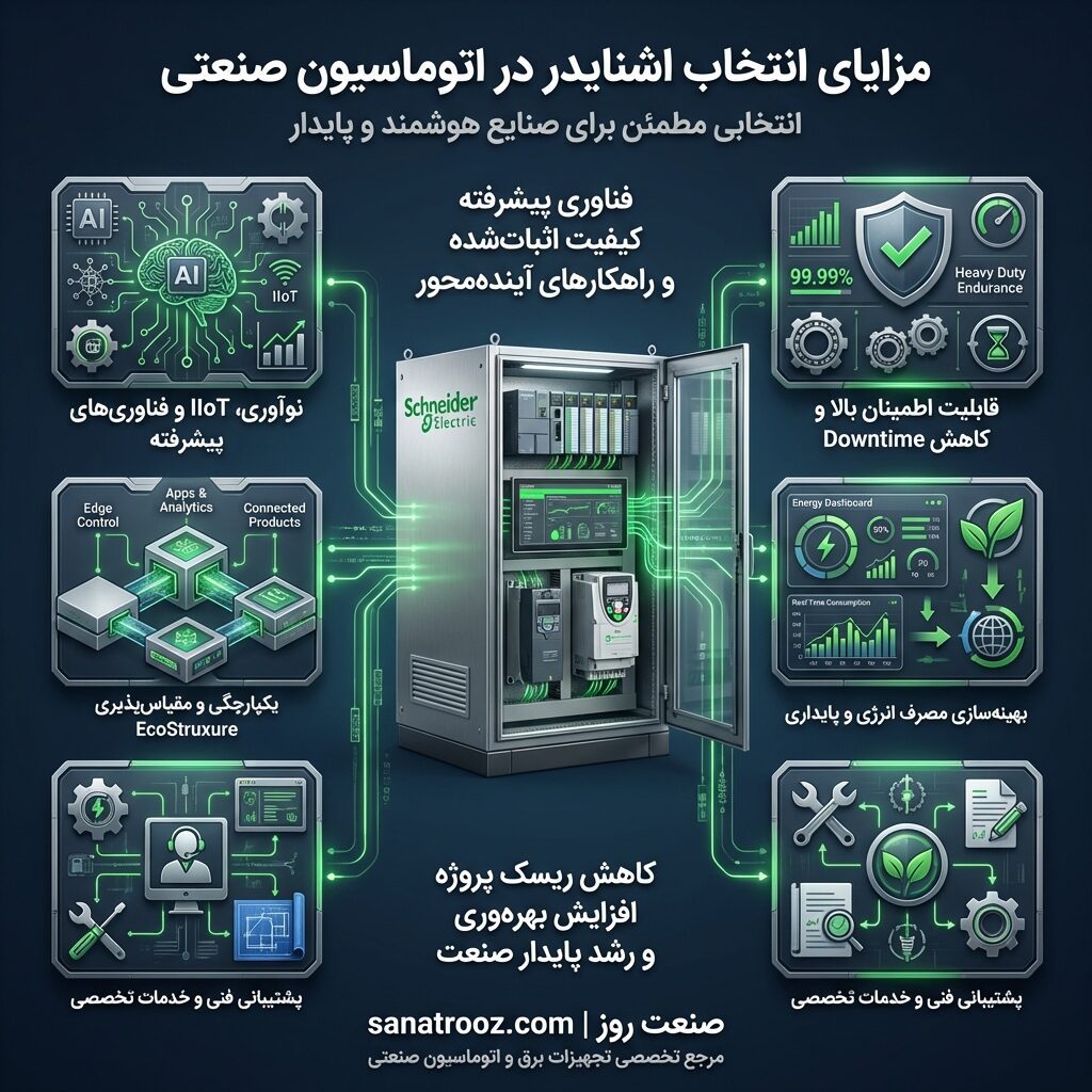 مزایای انتخاب اشنایدر در اتوماسیون صنعتی