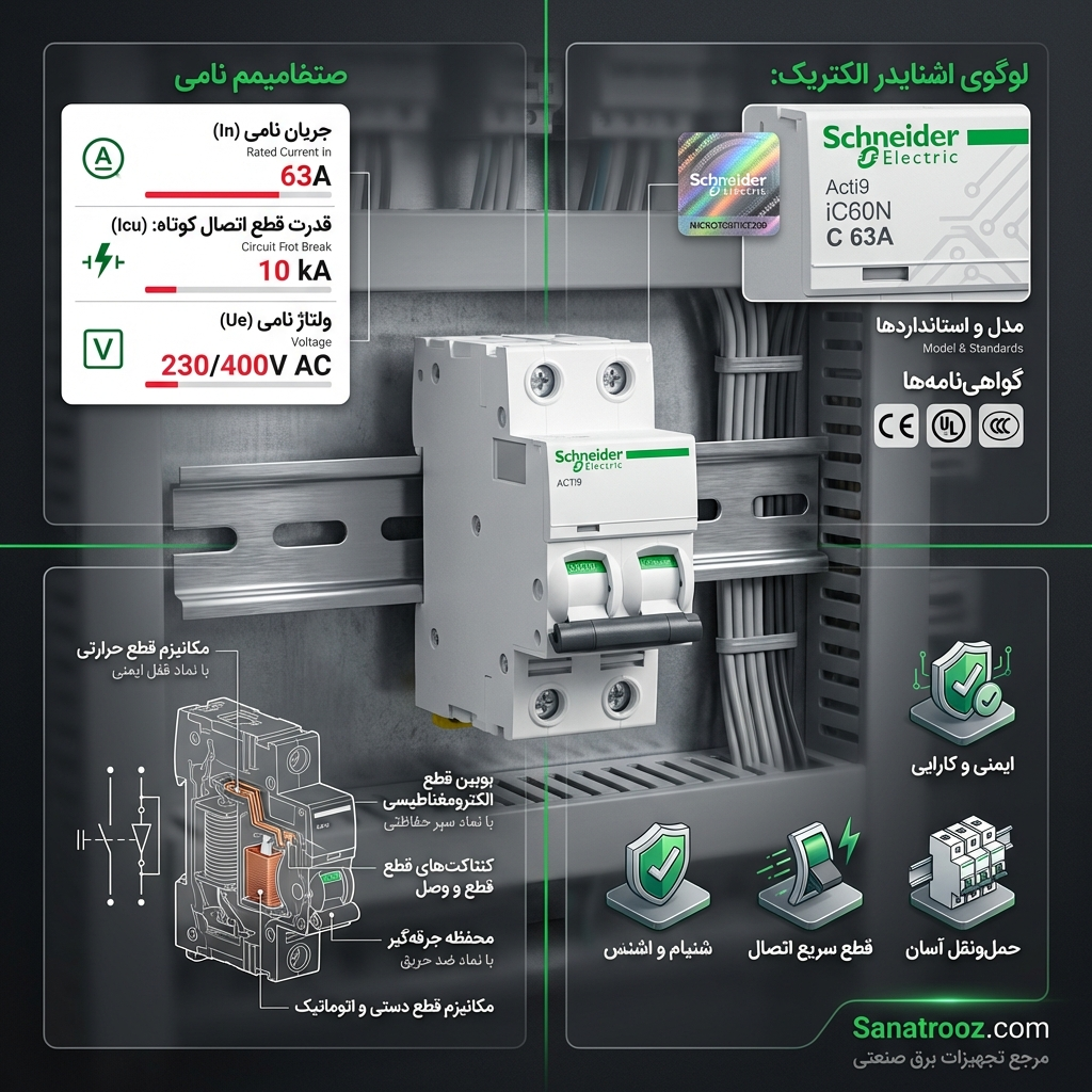 راهنمای جامع و تحلیل تخصصی مشخصات فنی کلید مینیاتوری اشنایدر