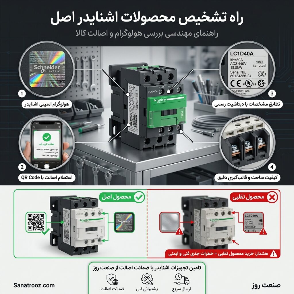 راه تشخیص محصولات اشنایدر اصل